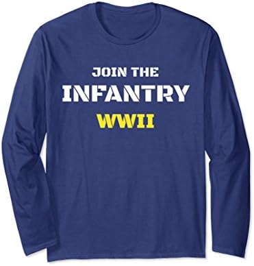 Unisex Funny Infantry Duty Calls WWII Long Sleeve T-Shirt Gift Medium Navy