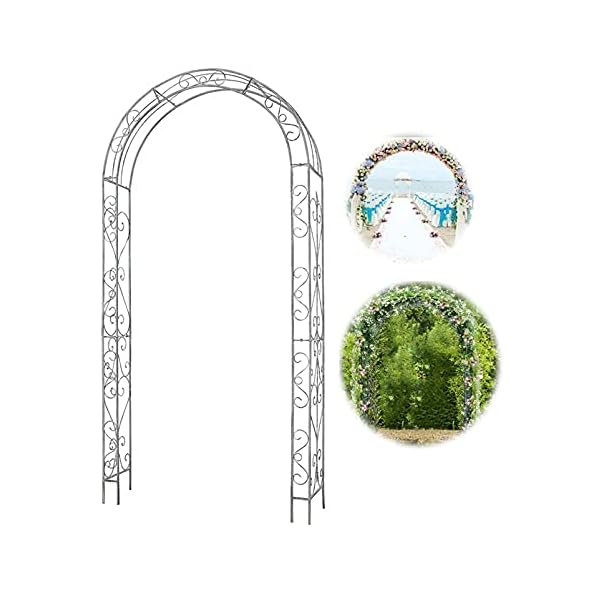 LYBC Retro Eisen Garten-Rosenbogen,Rankhilfe Rankgestell Torbogen Rankgitter Pergola Spalier Rosenspalier,Gartendeko,B…
