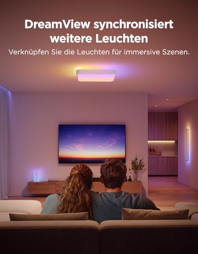 Govee RGBIC Ceiling Light, 48.5 W, Smart LED Ceiling Light, 4300 lm, Compatible with Matter, Alexa & Google Assistant, LED Ceiling Light, Diameter 38 cm, Dimmable with Backlight for Living Room