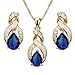 Hermosa Jewelry Sets Australian Opal Blue Sapphire Necklace Earrings