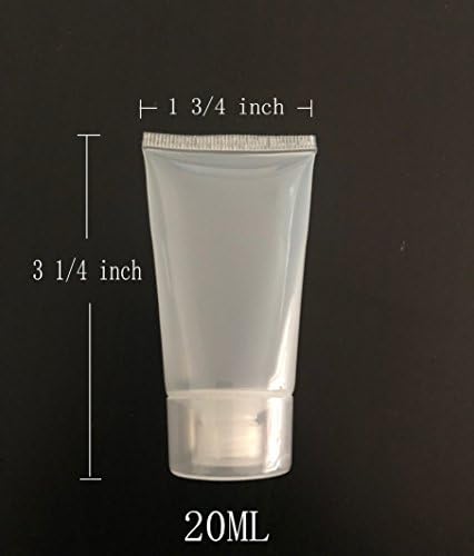 100pcs Empty Cosmetic Tubes 20ml (0.68oz) Toiletry Lotion Bottle Smooth, Polish White Plastic with free syringe as Gift!