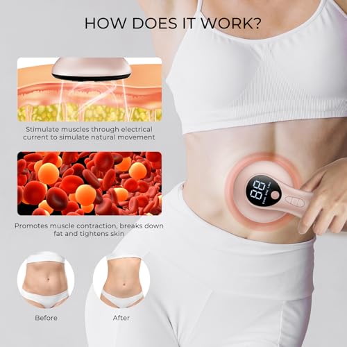 4-in-1 Cellulite Massager Tool - Body Sculpting Machine with Heating, Reduce Stretch Marks & Skin Tightening, Cellulite Remover for Legs, Belly, Waist, Arms, Buttocks, Wireless & Lightweight