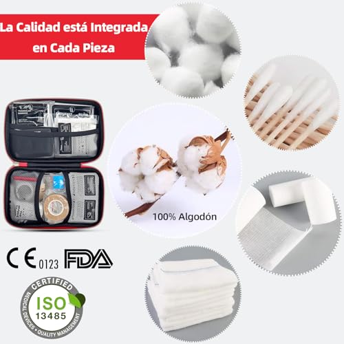 HONYAO 200 Pcs First Aid Kit Mini Survival Kit Emergency Medical Bag Complete for Home Car Boat Workplace Backpack and Camping Hiking Travel
