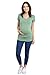 LaClef Women's Doubled Layered Scoop Neck Ruched Maternity Nursing Breastfeeding Top (Large, Sage)