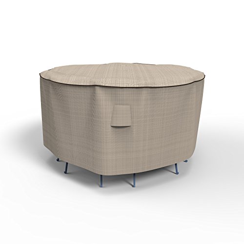 EmpirePatio P5A34PM1 Tan Tweed Medium Bar Table and Chair Combo Cover