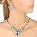 EVER FAITH Women's Austrian Crystal Enamel Tiger Lover Necklace Earrings Set Clear Silver-Tone