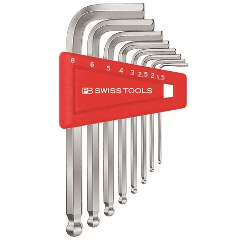 Click Here to See More Images PB Swiss Tools Ball Point Hex Key Set, chrome-plated, with sizes 1.5-8mm