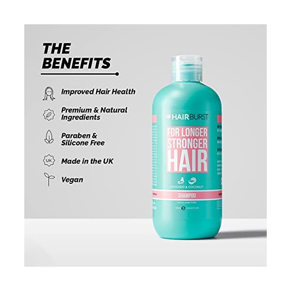 Hairburst-Hair-Growth-Shampoo-For-Woman-Reduces-Hair-Loss-Strengthens-Existing-Hair-Growth-Contains-No-SLS-and-Parabens-Coconut-and-Avocado-Aroma-New-Bigger-Bottles-350ml Hairburst Hair Growth Shampoo For Woman - Reduces Hair Loss - Strengthens Existing Hair Growth - Contains No SLS and…