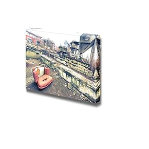 Canvas Prints Wall Art - Browsing in an Old and Rusty Factory | Modern Wall Decor/Home Decoration Stretched Gallery Canvas Wrap Giclee Print. Ready to Hang - 12" x 18"