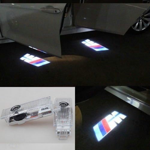 Flyox BMW Easy Installation LED Car Door Lighting Courtesy Laser Projector Logo Ghost Shadow Light for BMW 3 5 6 7 Series with M Logo ( 2 Pack )