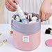 INVODA Cosmetic Bag for Women Barrel Shaped Travel Makeup Bags Large Capacity Soft Waterproof Portable Drawstring Cosmetic Bag Multifunctional Bucket Toiletry Bag (Pink)