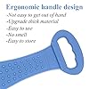 Silicone Back Scrubber for Shower (2 pcs, Blue and Green), Extended Dual Sided Bath Body Brush, 80 cm / 31.5 inches…