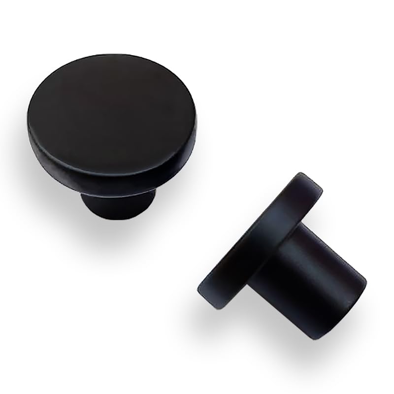 Photo 1 of khtumeware 10 Pack Matte Black Cabinet Knobs - 1-1/5 Inch Round Drawer Pulls for Kitchen Cabinet Hardware Dressers Knobs and Closets
