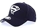 POPKORS Superman Shield Embroidery Flex-fit Strech Fit Fitted Baseball Cap Trucker Hat (M~L, 22.44" ~ 23.22", Navy/White)
