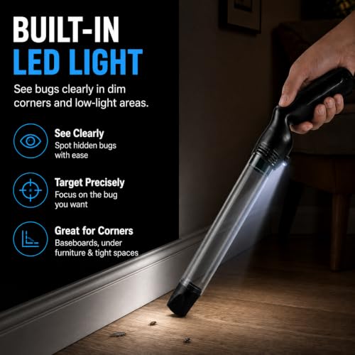 2 Pack Upgraded Bug Vacuum with Long Nozzle Cordless Spider Vacuum Catcher photo 12