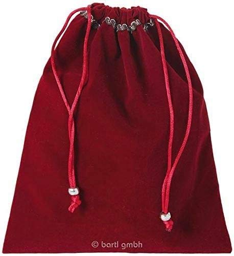 2er Set Velvet bag 18 cm x 22 cm with border and drawstring, jewellery bag, velvet bag, fabric bag, storage bag