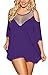 IYISS Plus Size Sexy Lingerie Babydoll Sleepwear Night Shirt (XXXL, Purple)