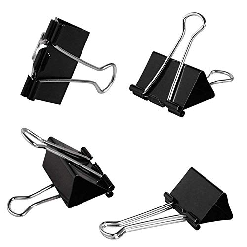 LOYMR 24 PCS Extra Large Binder Clips 2-Inch(51mm), Big Paper Clamps for Office Supplies, File Clip (Black)