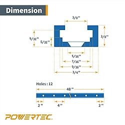 POWERTEC 71158 Double-Cut Profile Universal T-Track