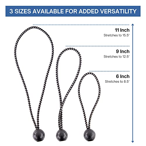 Kotap BB11B Ball Bungee Cord, HeavyDuty & Versatile, Indoor & Outdoor
