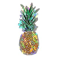 Dark Spark Decals Geometric Pineapple - 4 Inch Full Color Retro Holographic Vinyl Decal for Indoor or Outdoor use