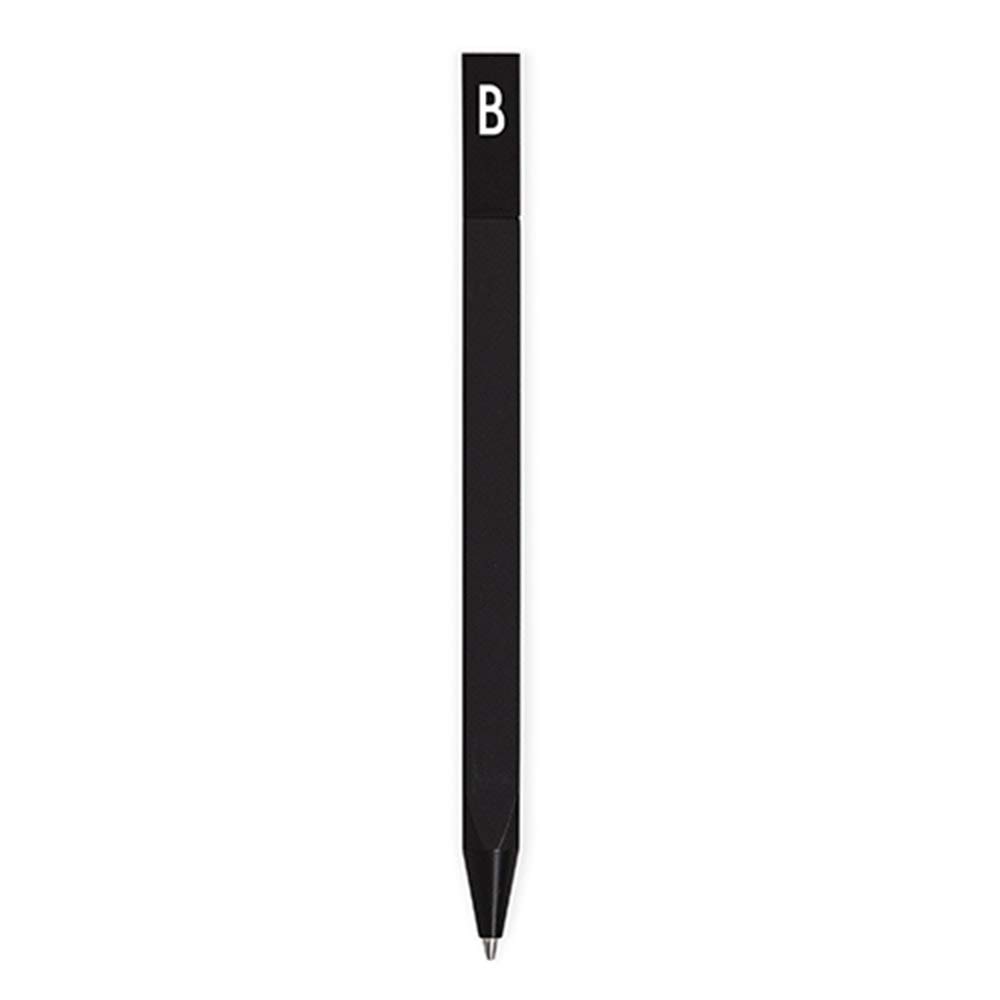 Design Letters Personalised Engraved Black Ballpoint Ink Pen (A-Z) | Black Pen with Initial | Black Ink Pen for Business, Writing, Graduation, journaling, Signature | Pens Ideal for Stationary & Gift