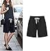 Vcansion Women's Casual Shorts Knee-Length Bermuda Shorts Elastic Waist and Drawstring Closure
