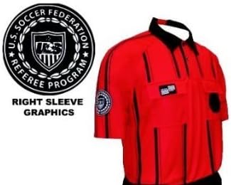 USSF Pro Raglan SS Stripe Shirt Referee (XL, RED)
