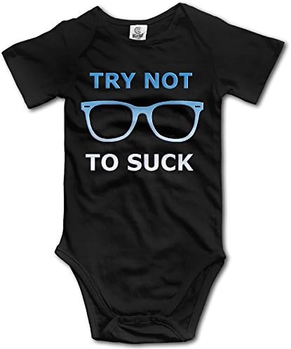 Baby Child 100% Cotton Short Sleeve Onesies Toddler Bodysuit Try Not To Sucks Climbing Clothes Black Size 12 Months