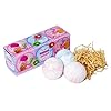 abeec Bath Bomb Surprises x 3 - Kids Bath Bombs with Toy Inside - Bath Bomb Set with 2 Strawberry and 1 Grape Bombs…