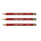 Dixon Ticonderoga Erasable Checking Pencils, Eraser Tipped, Pre-Sharpened, Set of 12, Carmine Red (14259) (3-Pack)