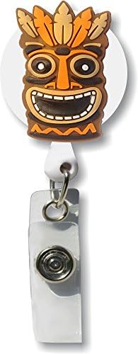 Tiki 3D Rubber Retractable Badge Holder
