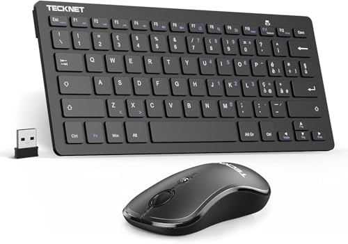 TECKNET Wireless Keyboard and Mouse Set, 2.4G Silent with Nano USB Receiver, 12 Multimedia Shortcuts for Computer, PC, Laptop, Desktop, Android Smart TV
