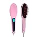 DASKY 29W Digital Anti Static Ceramic Hair Straightener Heating Detangling Hair Brush Paddle Brush For Faster Straightening Styling Massage Straightening Iron (Pink)