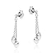 Two Hearts as One .925 Sterling Silver Post Drop Dangle Earrings