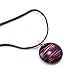 CHUVORA Hand Blown Glass Multi-Colored Black Pink Purple Round Pendant Necklace, 18 inches