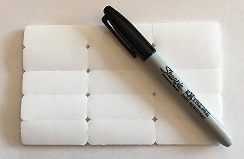 100 Large Blank WHITE Iron on Clothing Labels with special Permanent Marker - Larger size easier to write on!