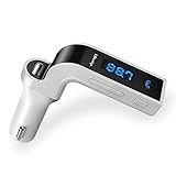 Bluetooth FM Transmitter, LDesign Wireless In-Car FM Adapter Car Kit with USB Car Charging for iPhone, Samsung, LG, HTC, Nexus, Motorola, Sony Android Smartphone (Silver)