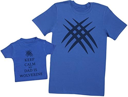 Keep Calm My Dad is Wolverine - Matching Father Baby Gift Set - Mens T Shirt & Baby T-Shirt