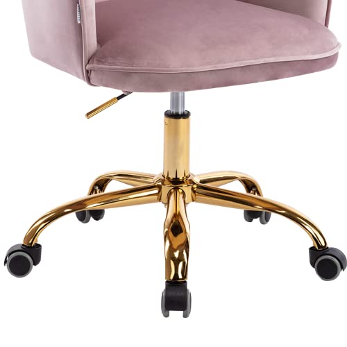 HOMEFUN Home Office Chair, Purple Cute Modern Desk Chair Velvet Tufted