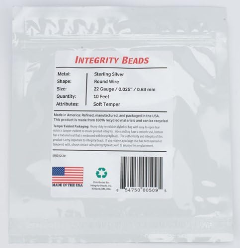 Sterling Silver 22 Gauge Soft Temper Round Wire - 10 Feet