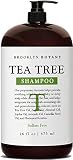 Brooklyn Botany Tea Tree Oil Shampoo For Dry Itchy & Flaky Scalp - Sulfate Free Hair Cleanser - 16 oz