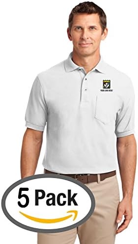 Custom Embroidered Port Authority Silk Touch Pocket Polo – Pack of 5
