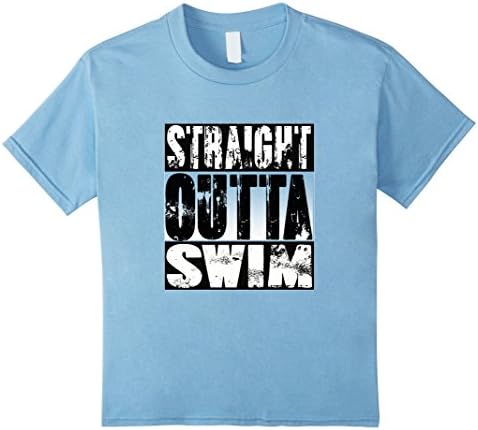 unisex-child Kids Straight Outta Swim T-shirt Boys Girls Child Swimming 12 Baby Blue
