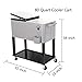 UPHA 80 Quart Rolling Outdoor Patio Cooler Cart on Wheels, Portable Drink Beverage Bar for Patio Pool Party, Ice Chest with Shelf and Bottle Opener, Silvery
