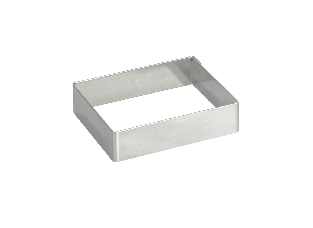 De Buyer 3905.08 Stainless Steel Square Ring, 2 cm High, 8 cm Diameter