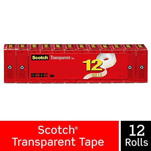 Scotch Transparent Tape, Glossy Finish, Cuts Cleanly, Engineered for Office and Home Use, 3/4 x 1000 Inches, Boxed, 12 Rolls (600K12) - Thumbnail 7