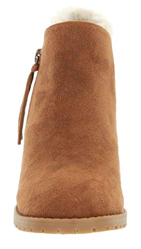 Sugar Women's Ladie Wedge Bootie with Buckle Ankle Boot 7 Brown
