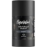 PiperWai Natural Deodorant w/Activated Charcoal | Odor Protection, Vegan, Aluminum Free, Shark Tank Product for Women & Men | Great for Travel, & Gifts | 2.6 oz (75g) Original Scented Stick