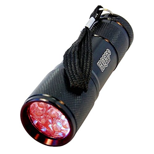 HQRP Portable Pocket Red Light Flashlight with 9 LEDs for Watching Iguanas and Snakes, Hamsters and Hedgehogs, Turtles and Reptiles at Night plus HQRP Coaster